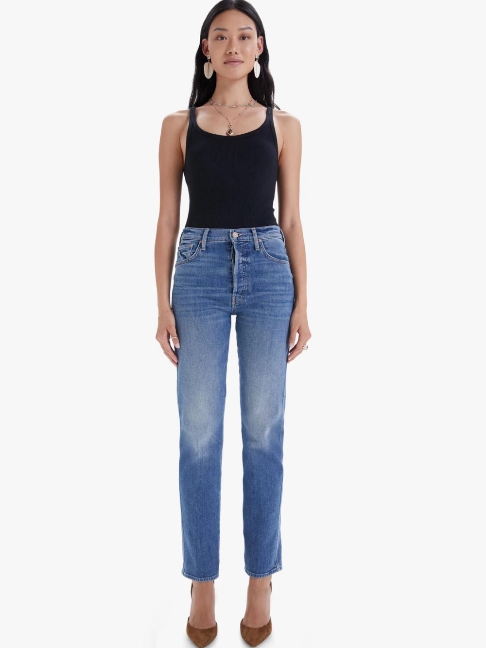 MOTHER HIGH WAISTED DOUBLE HIKER SKIMP Jeans In Love Bombs Size 28